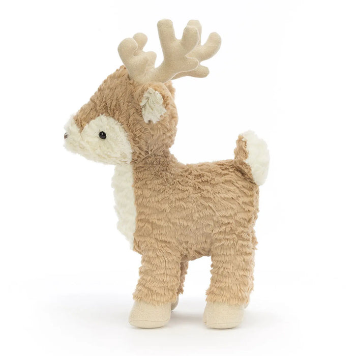 Side view of the Jellycat mitzi reindeer.