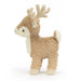 Side view of the Jellycat mitzi reindeer.