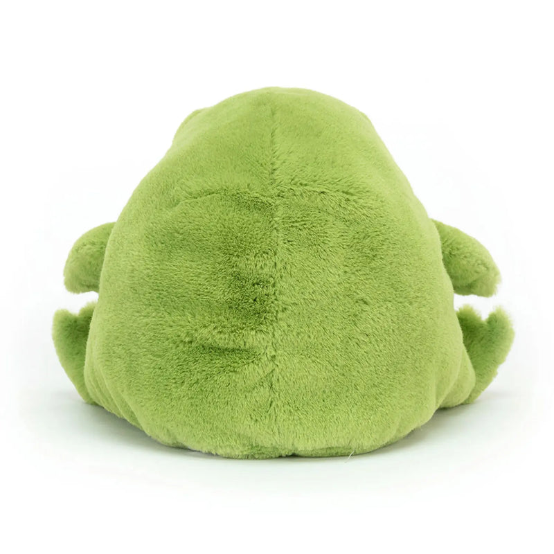 Back of the Jellycat green ricky rain frog.
