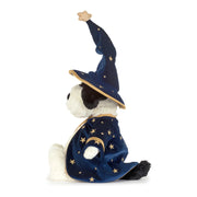 Side view of the Jellycat rufferty puppy wizard.