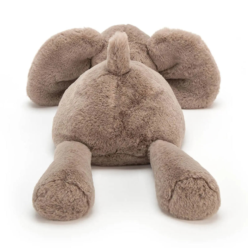 Back of the Jellycat grey smudge elephant.