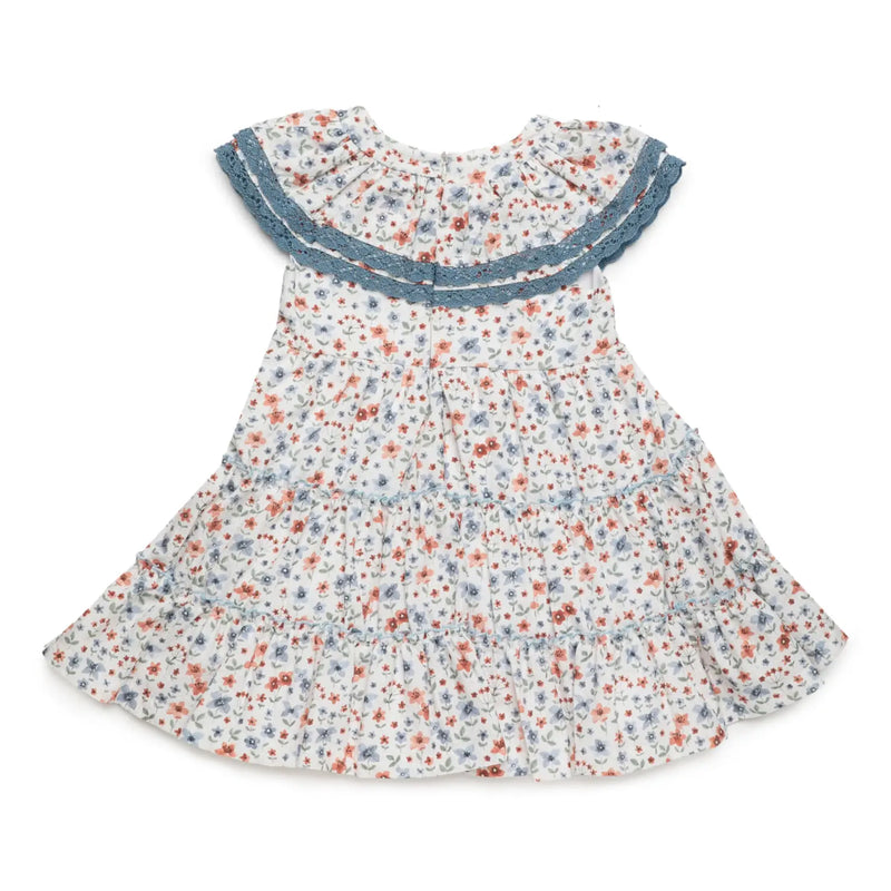 Back of the Juliana blue floral print dress.