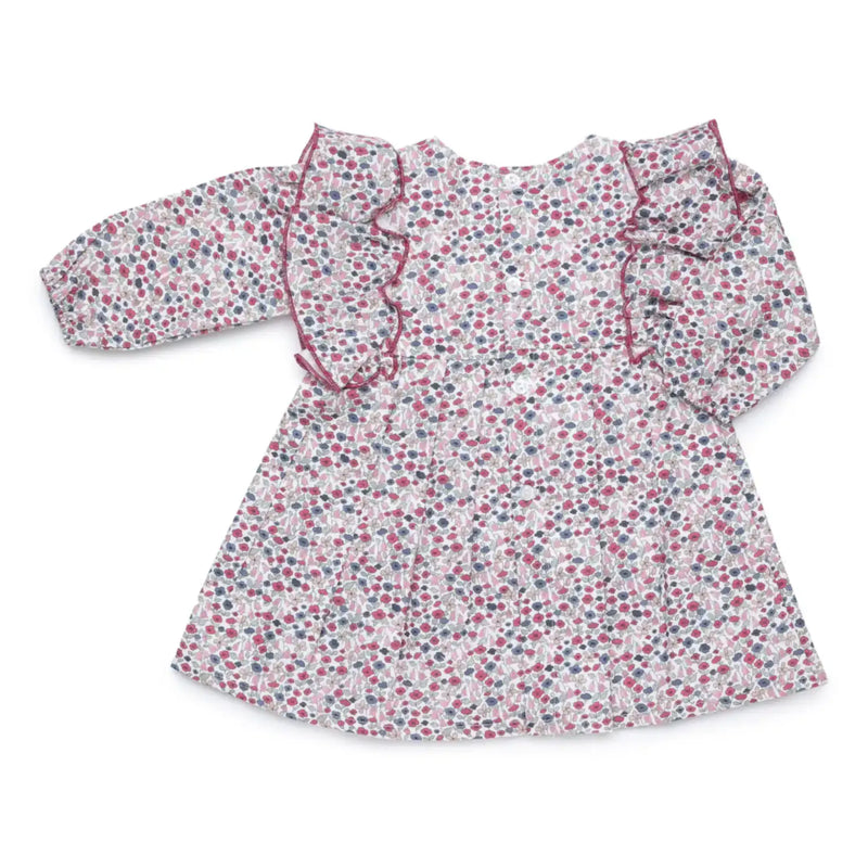 Rear view of the Juliana floral print dress.