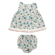 Back of the Juliana green frilled dress.