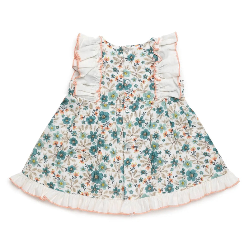 Back of the Juliana green frilled dress.