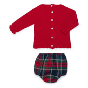 Back of the Juliana red jam pants set.
