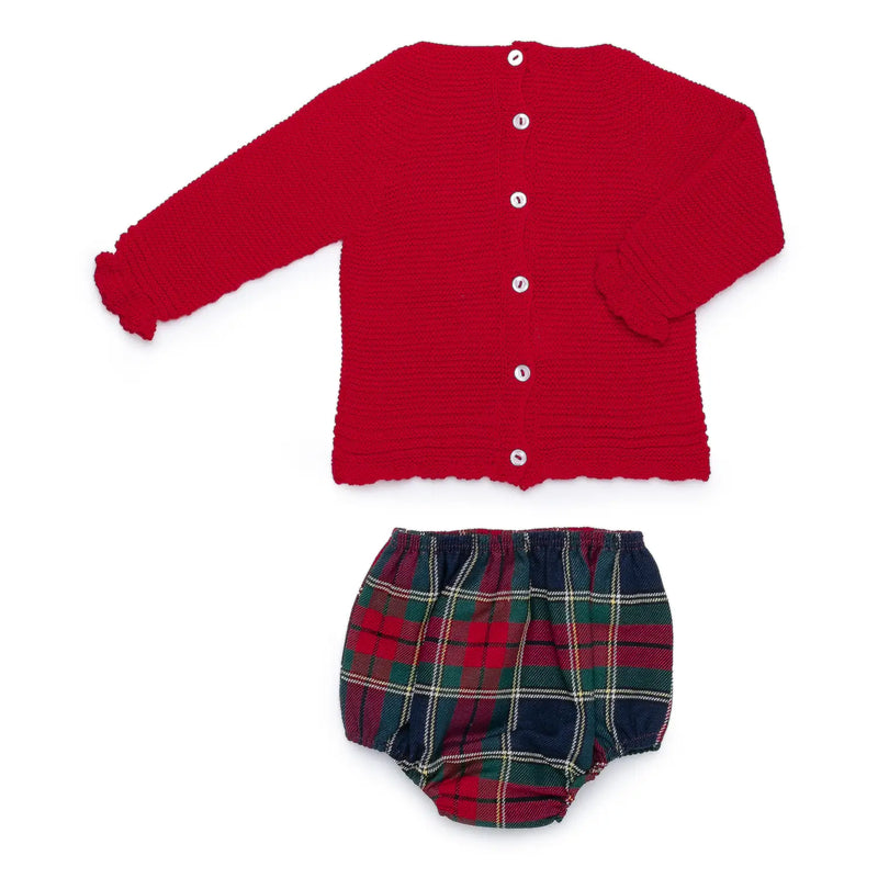 Back of the Juliana red jam pants set.