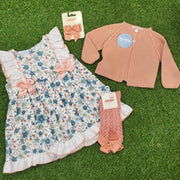 Juliana knitted cardigan with outfit.