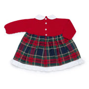 Rear view of the Juliana red knitted dress.