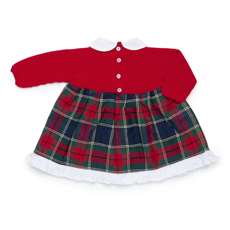 Rear view of the Juliana red knitted dress.