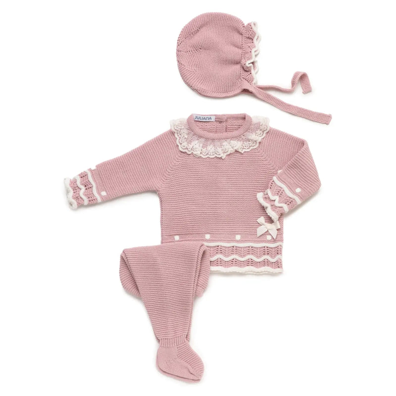 Juliana baby girl's knitted leg warmer set - 25547.