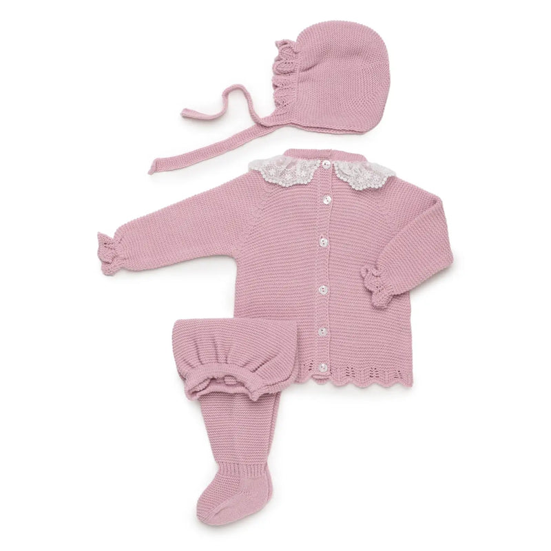 Back of the Juliana pink leg warmer set.