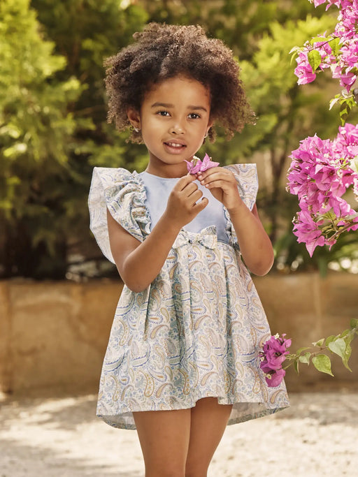 Girl modelling the Juliana paisley print dress.