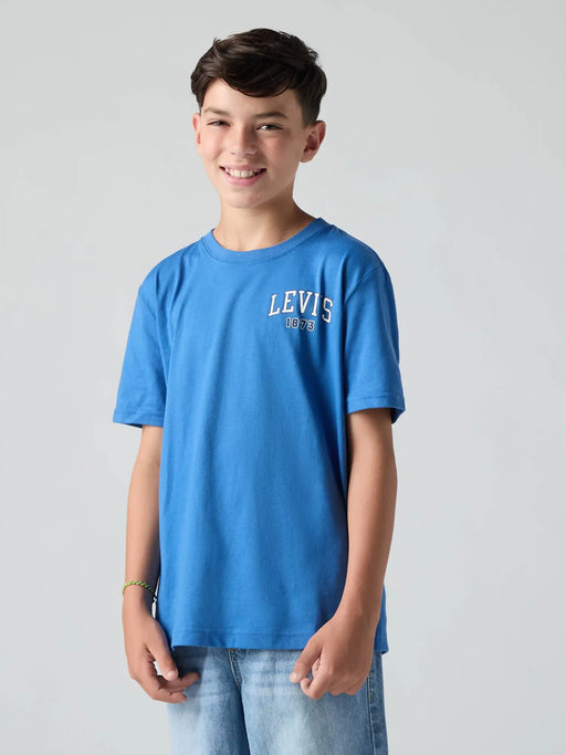 Boy modelling the Levi's always original t-shirt.