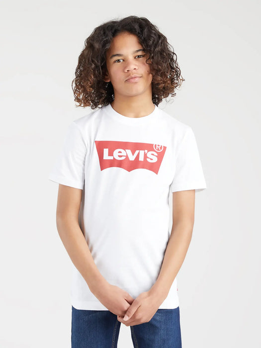 Boy modelling the Levi's batwing t-shirt.