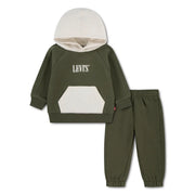 Levi's boy's olive green colourblock tracksuit - er464.