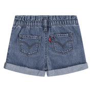 Back of the Levi's blue denim shorts.