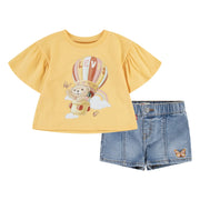 Levi's baby girl's denim shorts set - em173.