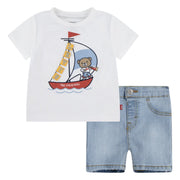 Levi's baby boy's denim shorts set - em326.