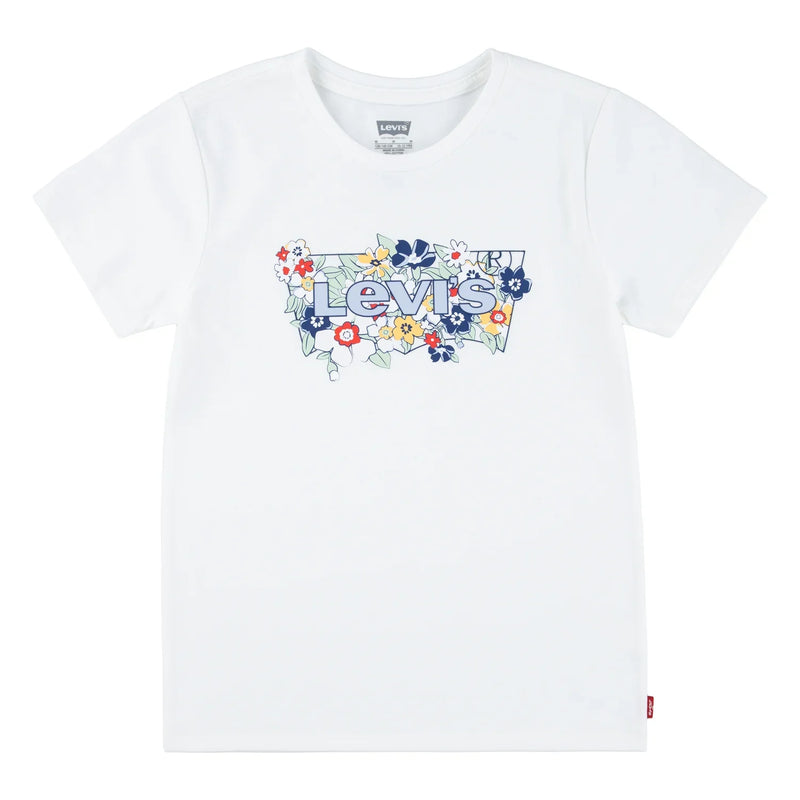 Levi's white floral logo t-shirt - em162.