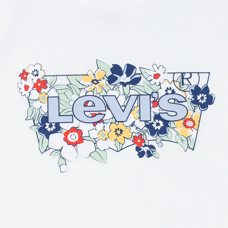 Levi's girl's t-shirt with floral batwing logo.