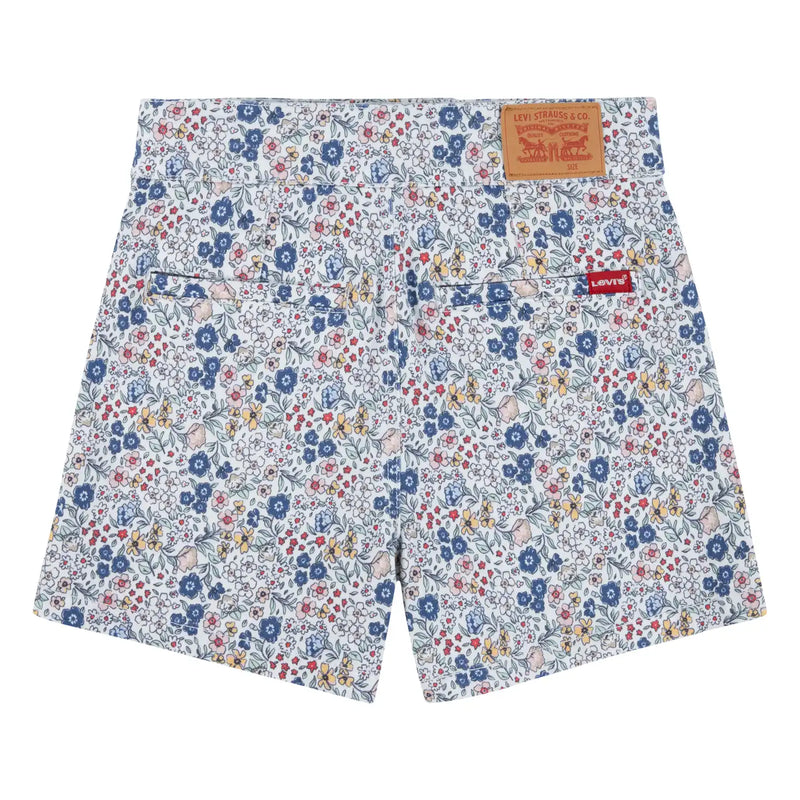 Back of the Levi's white floral print shorts.