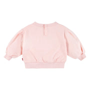 Back of the Levi's pink flower logo sweatshirt.