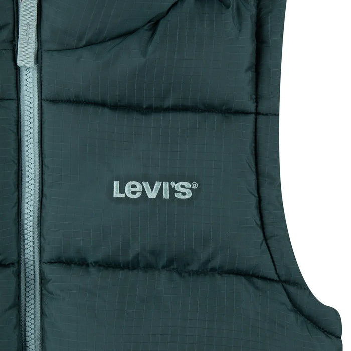 Closer view of the Levi's gilet.