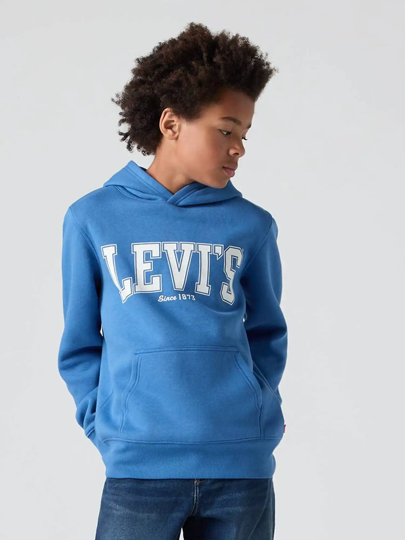 Boy modelling the Levi's highway hoodie.