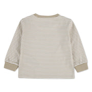 Back of the Levi's beige long sleeve striped t-shirt.