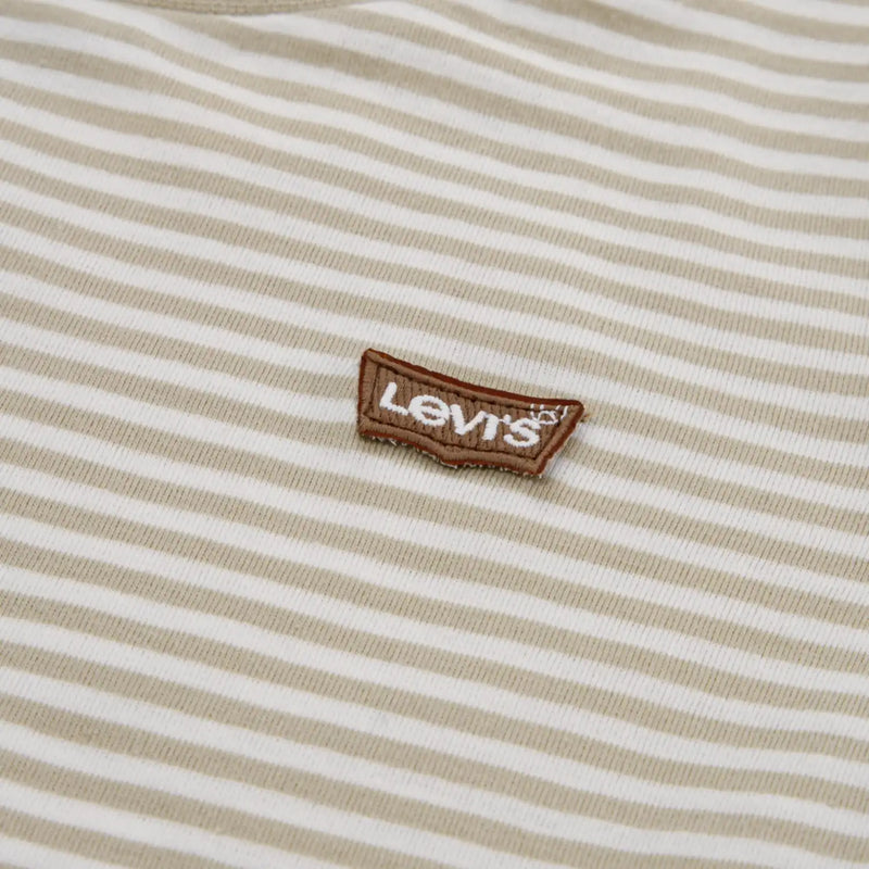 Closer look at the Levi's long sleeve striped t-shirt.