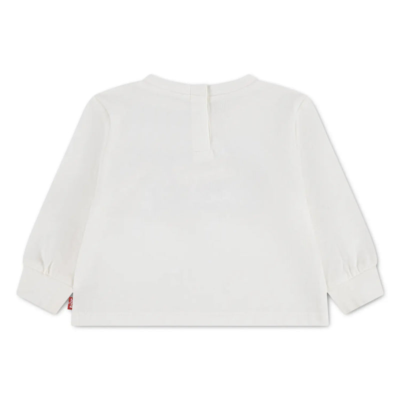 Back of the Levi's white long sleeve teddy bear t-shirt.