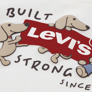 Closer look at the Levi's long sleeve teddy bear t-shirt showing detail of the cute logo print.