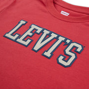 Closer look at the Levi's long sleeve varsity t-shirt.