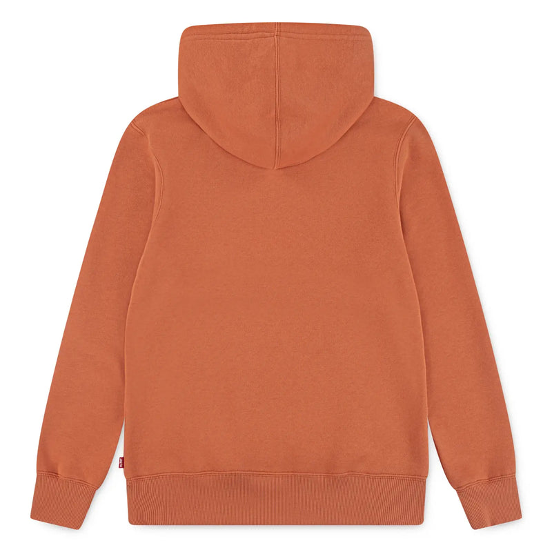 Back of the Levi's orange mini logo hoodie.