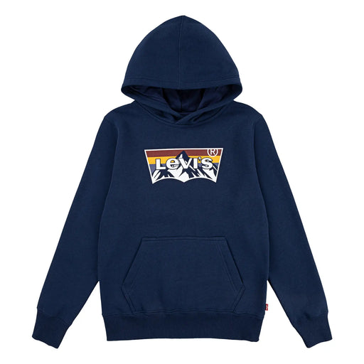 Levi's navy mountain logo hoodie - el406.