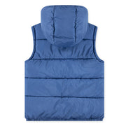 Rear view of the Levi's blue padded gilet.