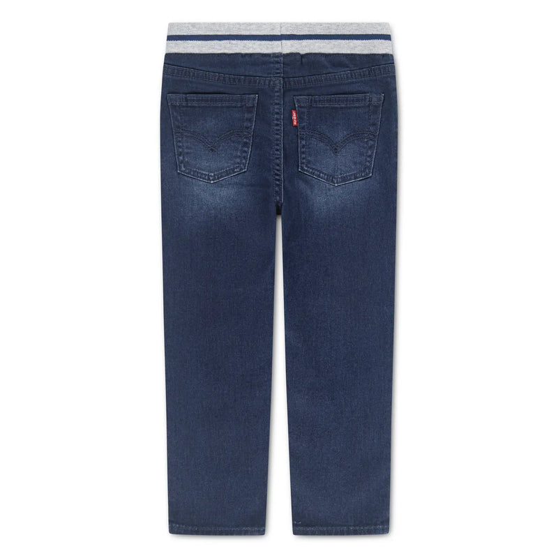 Rear view of the Levi's pull on jeans.