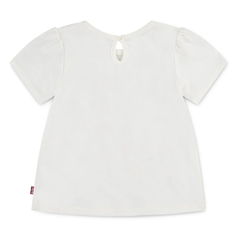 Back of the Levi's white teddy bear t-shirt.