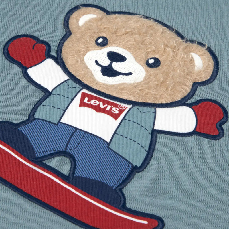 Closer view of the Levi's green hoodie.