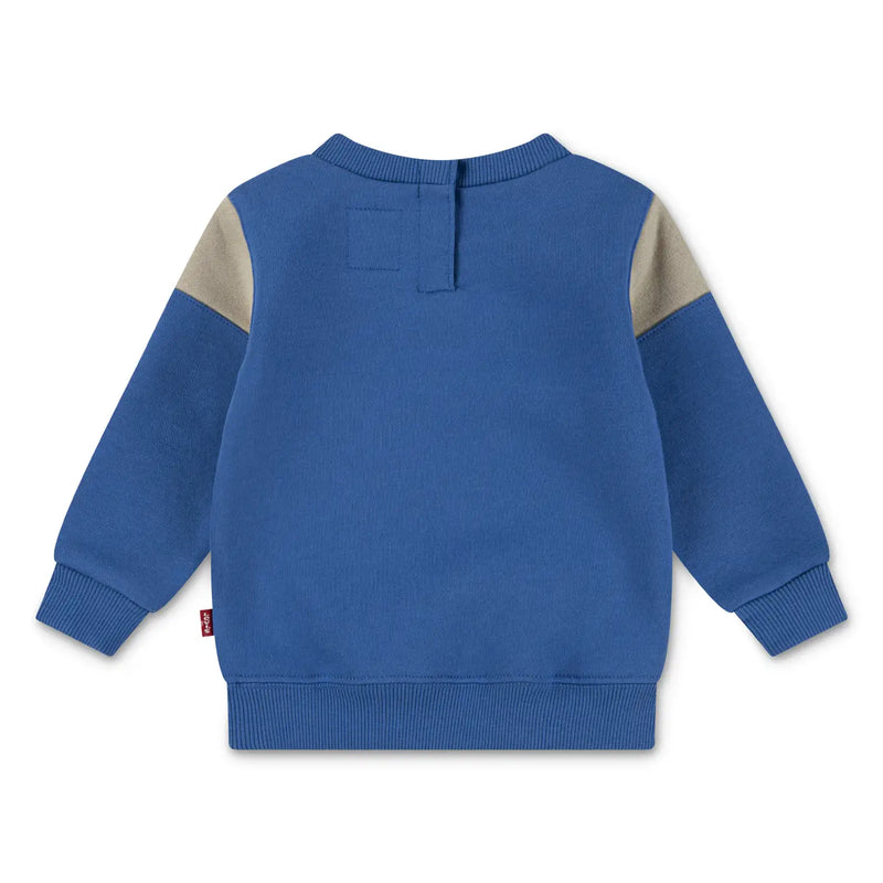 Back of the Levi's blue varsity sweatshirt.