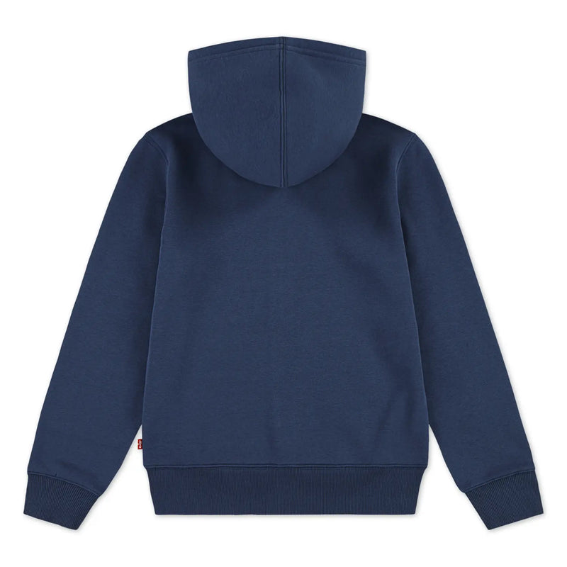Back of the Levi's navy zip up hoodie.