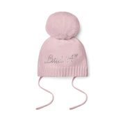 Little A pale pink diamond bobble hat - 26316.