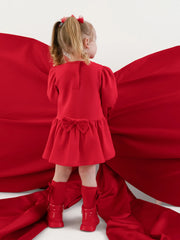 Back of the Little A red esme dress.