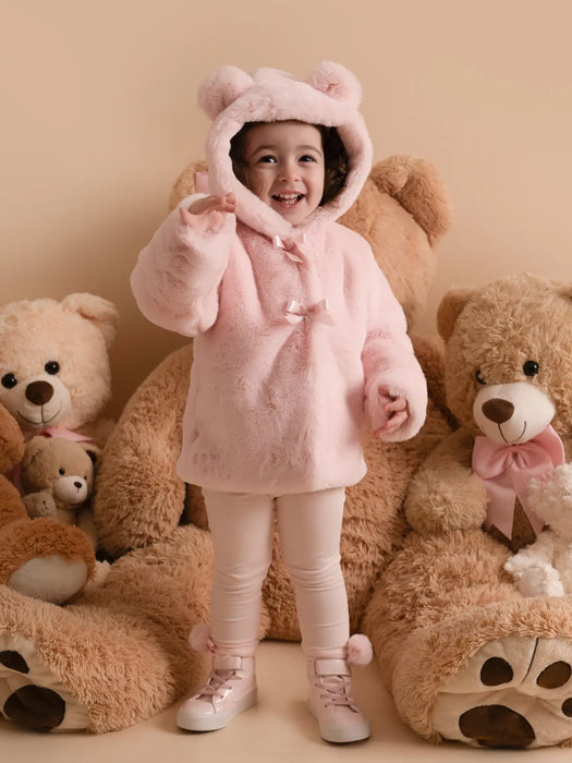 Pink fur lined coat hotsell