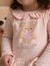 Little A genevieve leggings set with teddy bear logo on the chest.