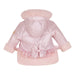 Back of the Little A pink honey padded jacket.