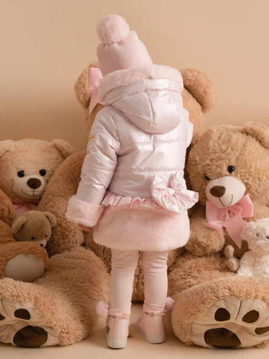 Little A honey padded jacket with bows front and back.