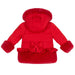 Back of the Little A red honey padded jacket.