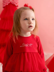 Closer look at the Little A kayla leggings set showing detail of the silver diamante logo